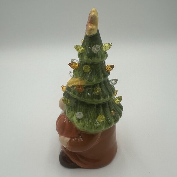Ceramic 7" Gnome Fall Autumn Pumpkin Thanksgiving Light Up Christmas tree - Picture 5 of 14